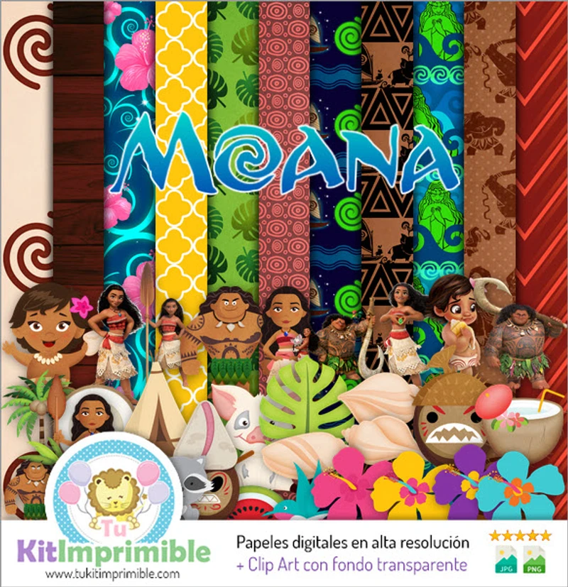 Motifs de scrapbooking Moana Digital Textures - M3