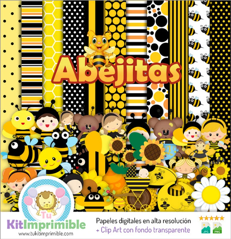 Motifs de scrapbooking numériques à textures d'abeilles - M3