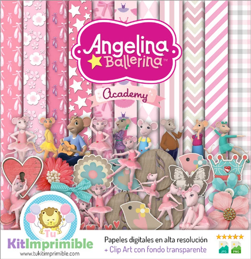 Motifs de scrapbooking numériques Angellina Ballerina - M3