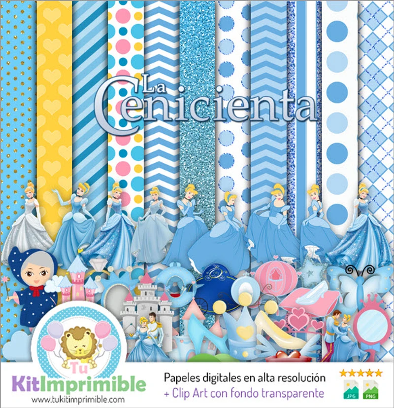 Motifs de scrapbooking numériques Cendrillon - M3