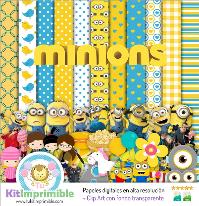 Motifs de scrapbooking numériques Minions - Textures M3