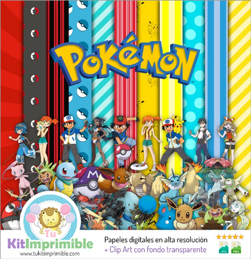 Motifs de scrapbooking numériques Pokémon - Textures M3