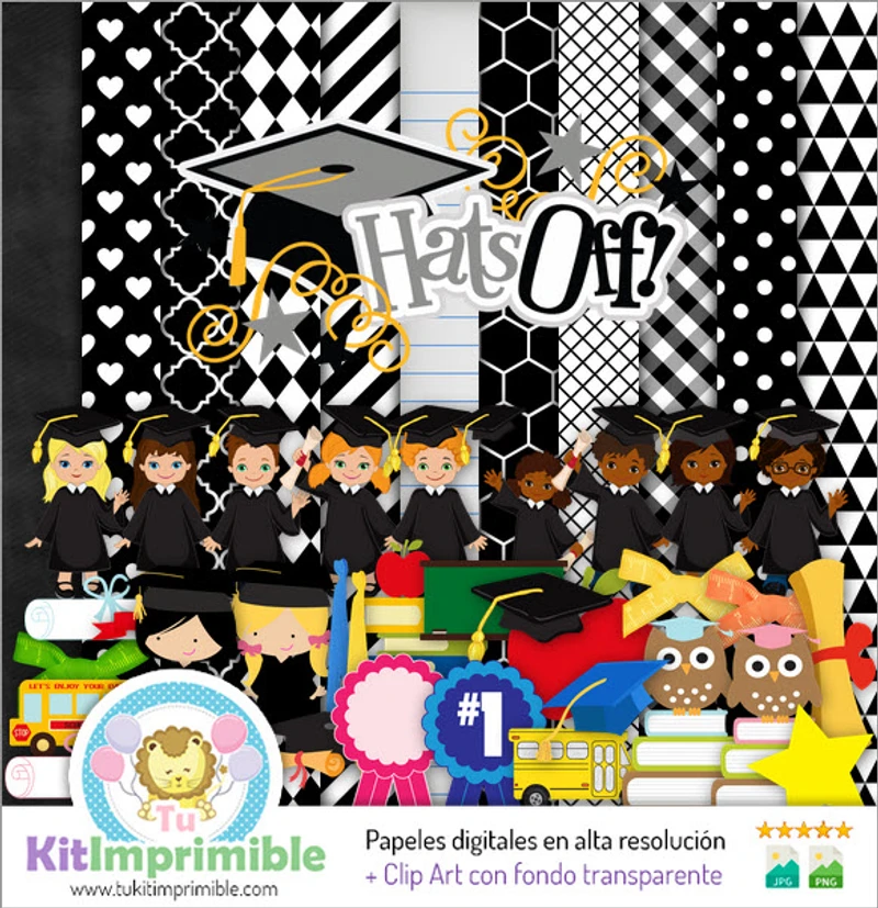 Motifs de scrapbooking numériques pour la remise des diplômes - M3