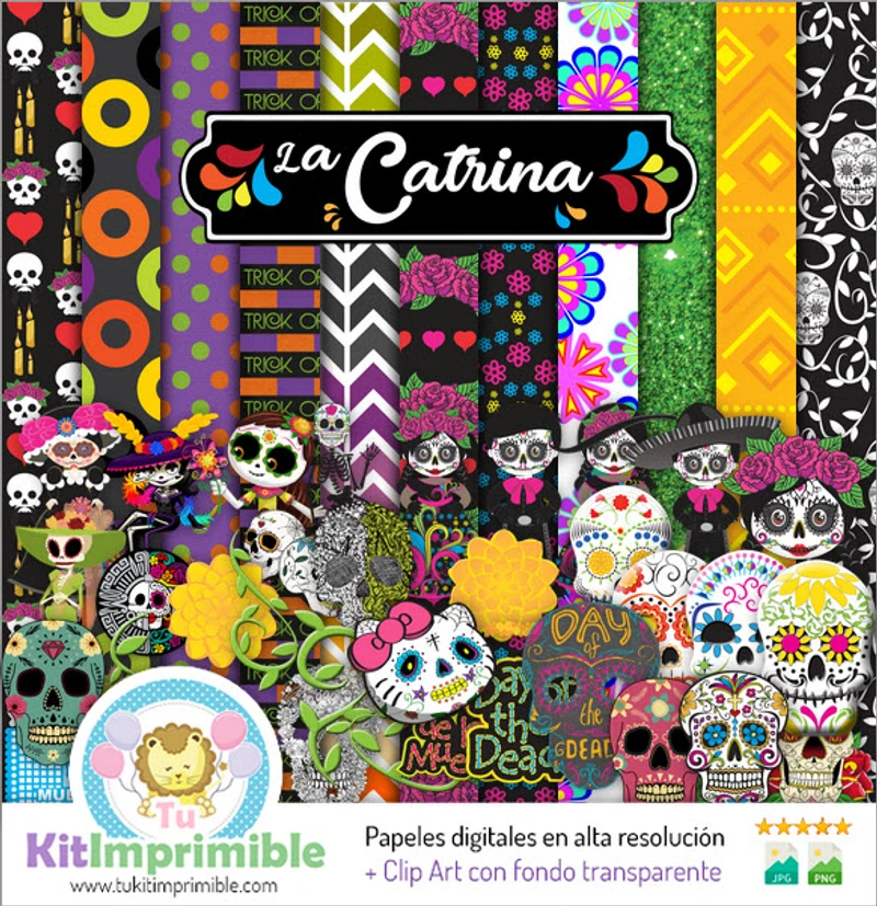 Motifs numériques Catrina Textures Jour des Morts - M3