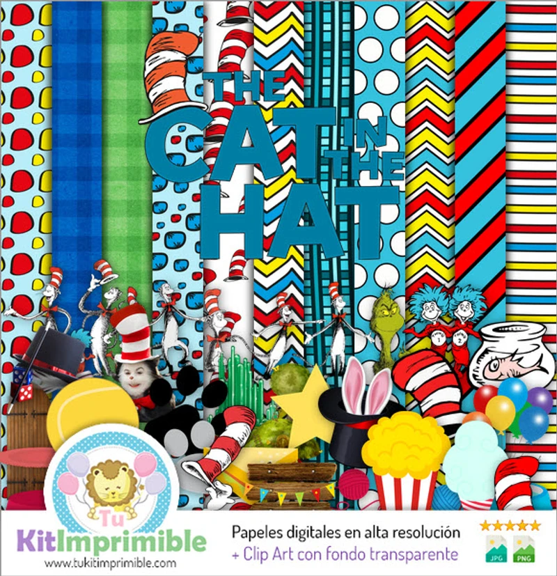 Motifs numériques du Chat chapeauté - M3