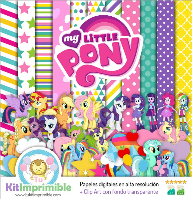 My Little Pony Equestria Party Digitale Papiere - M1