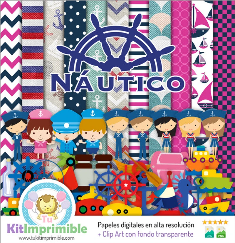 Nautisches digitales Scrapbook – Komplettes Bastelset – M4