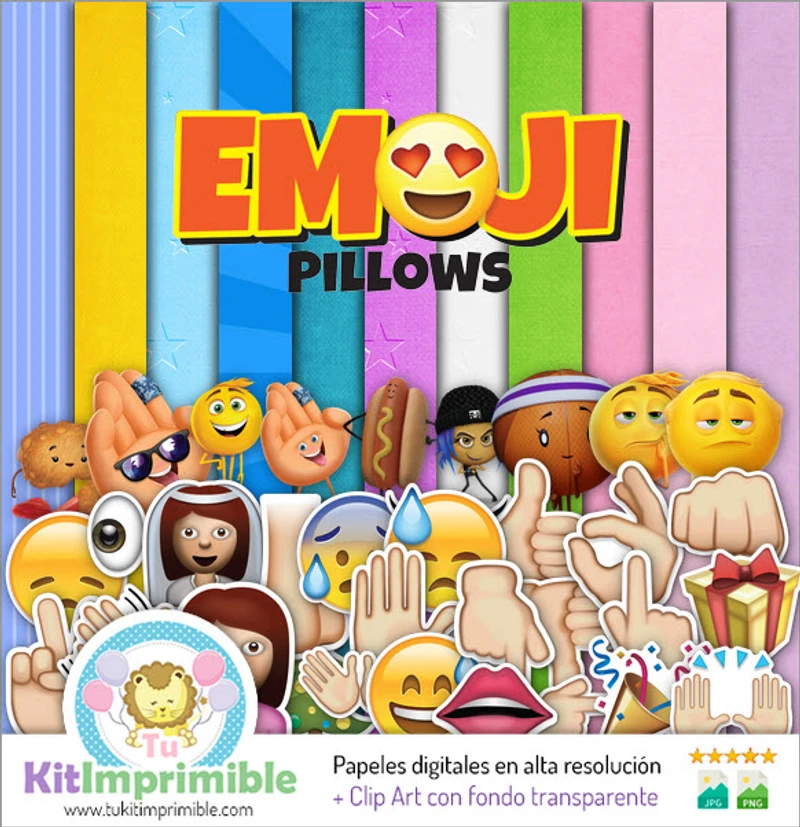 Papéis Digitais Emojis Emoticons Festas Modernas - M1