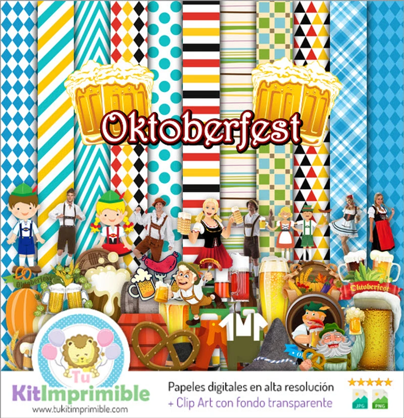 Papéis digitais para decoração alemã da Oktoberfest - M1