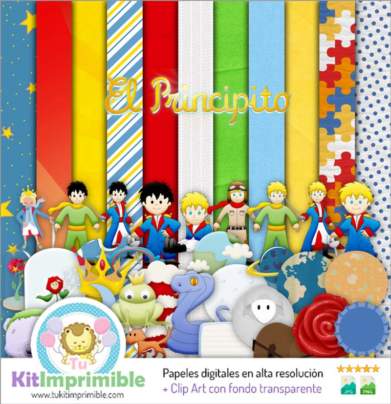 Papéis Digitais para Decoração Poética de O Pequeno Príncipe - M1