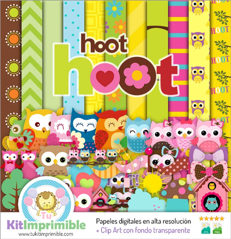 Papeles Digitales Buhos Lechuzas Decoración Sabiduría - M1