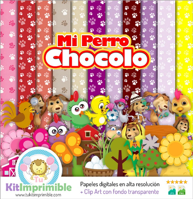 Papeles Digitales Mi Perro Chocolo Fiestas Infantiles - M1