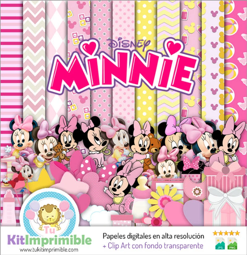 Papeles Digitales Minnie Bebe Fiestas Infantiles - M1
