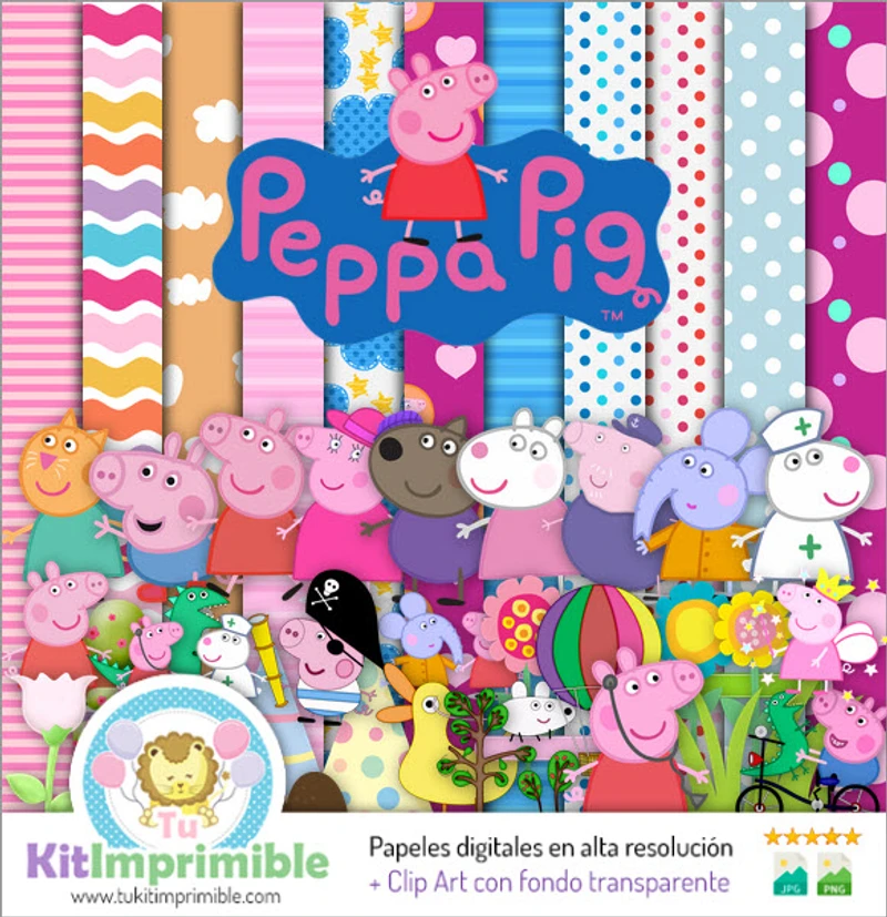 Papeles Digitales Peppa Pig Fiestas Infantiles - M1