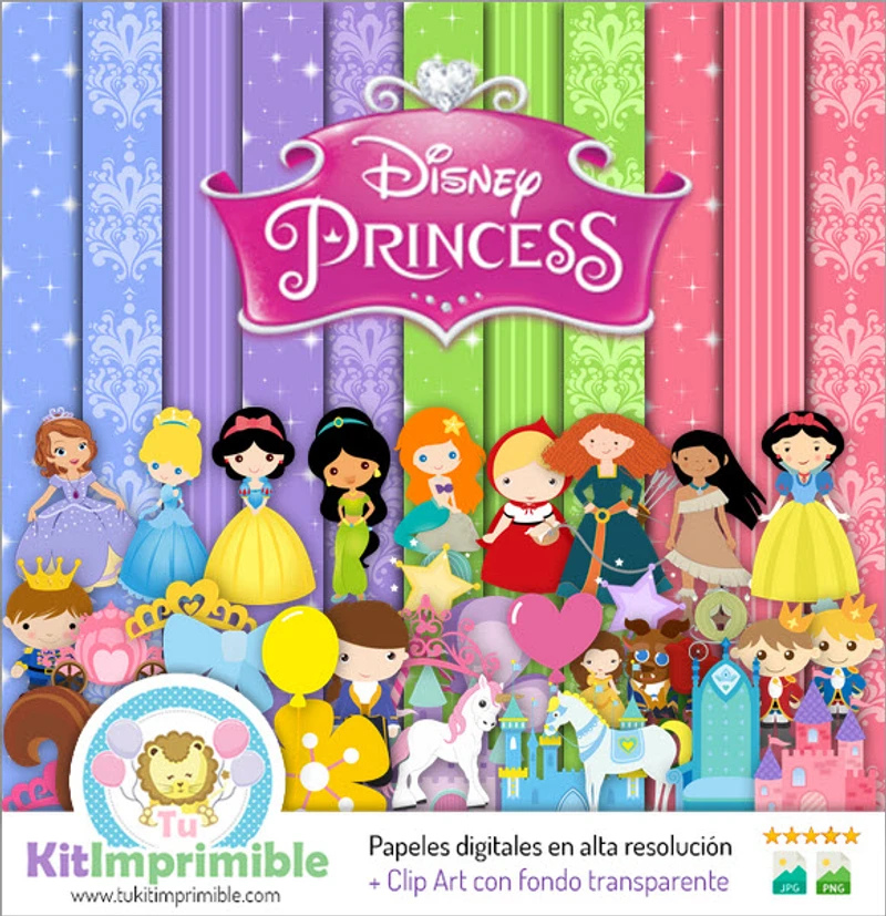 Papeles Digitales Princesa Decoración Real - M1