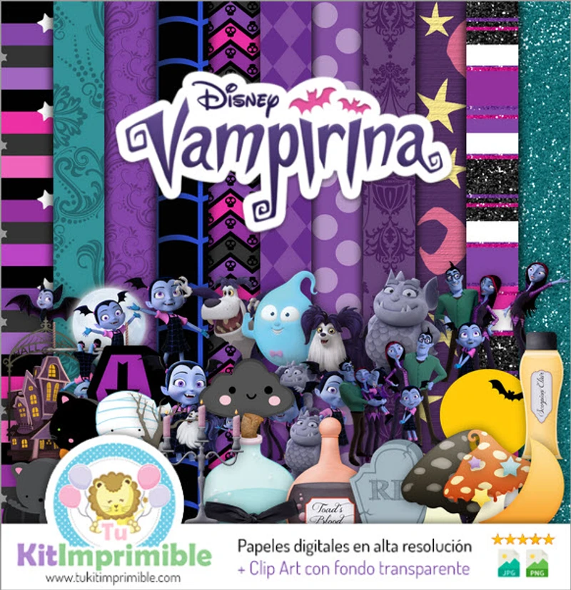 Papeles Digitales Vampirina Fiestas Vampiros - M1