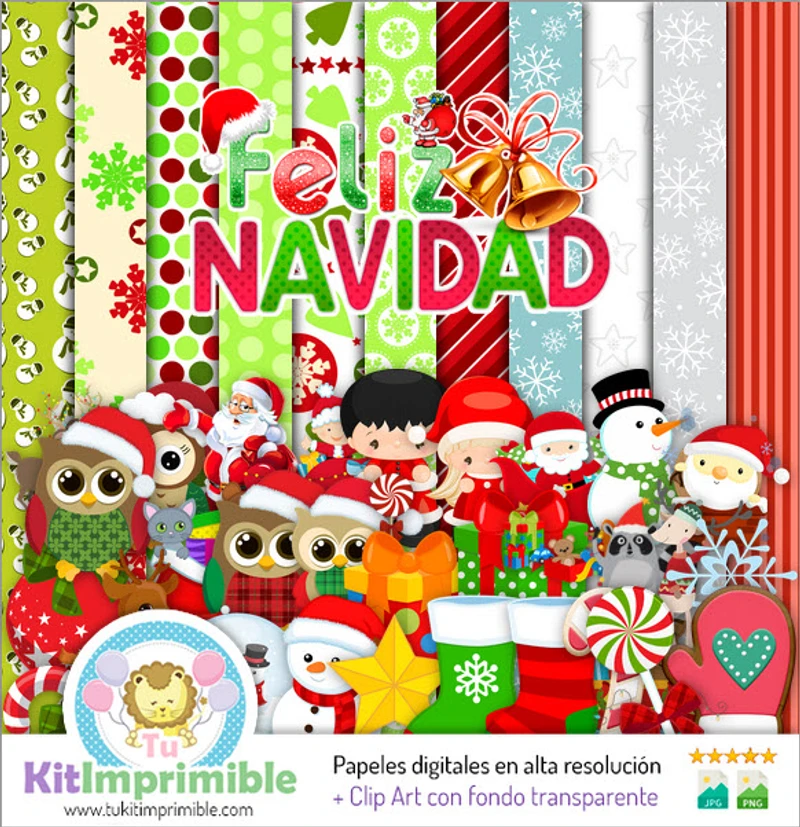 Papeles Navidad Creativa Digital Decoración - M11