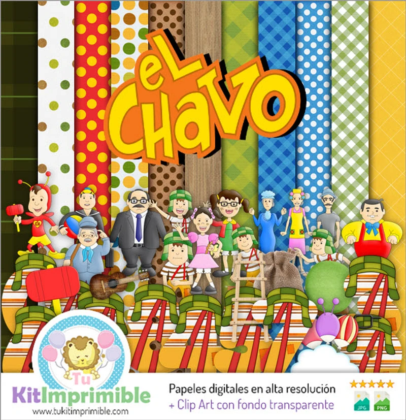 Papiers numériques El Chavo Del 8 Parties Mexicaines - M1