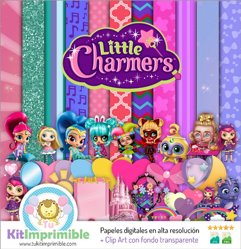 Papiers numériques Little Charmers Party Magic - M1