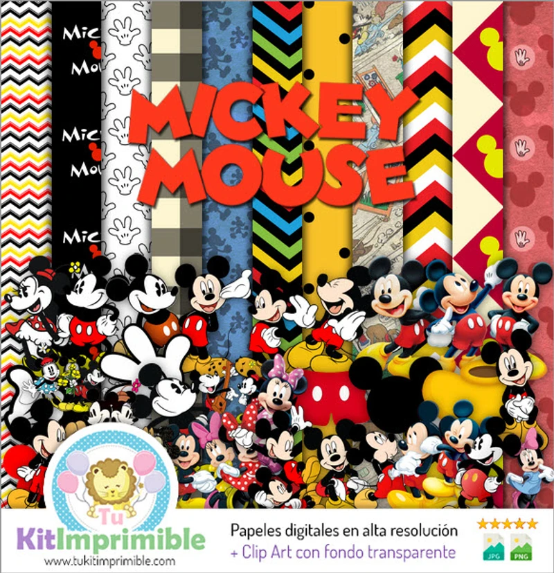 Papiers numériques Mickey Mouse Classic Holidays - M1