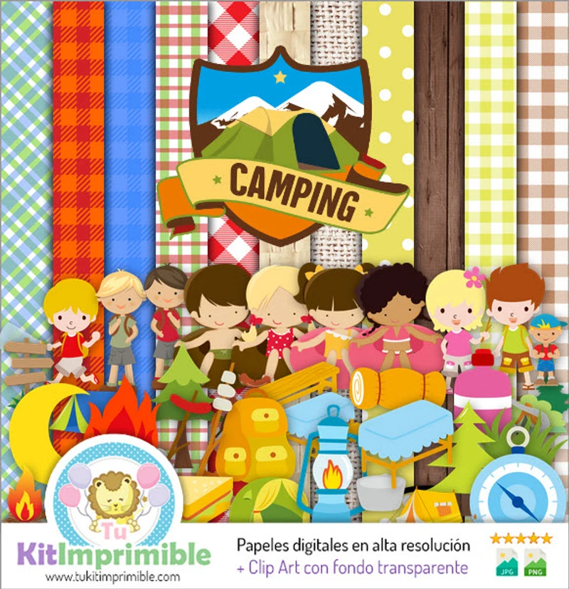 Papiers numériques pour fêtes et camps d'enfants en plein air - M1