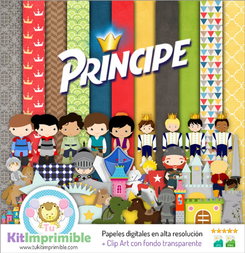 Papiers numériques Prince Royal Décoration masculine - M1