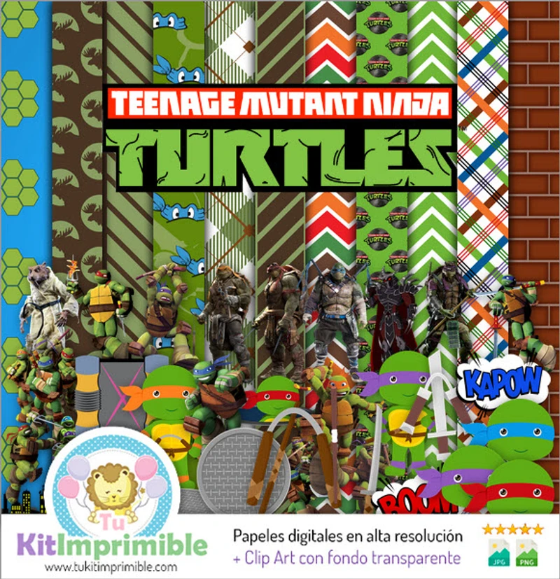 Papiers numériques Tortues Ninja - Aventures de fête - M1