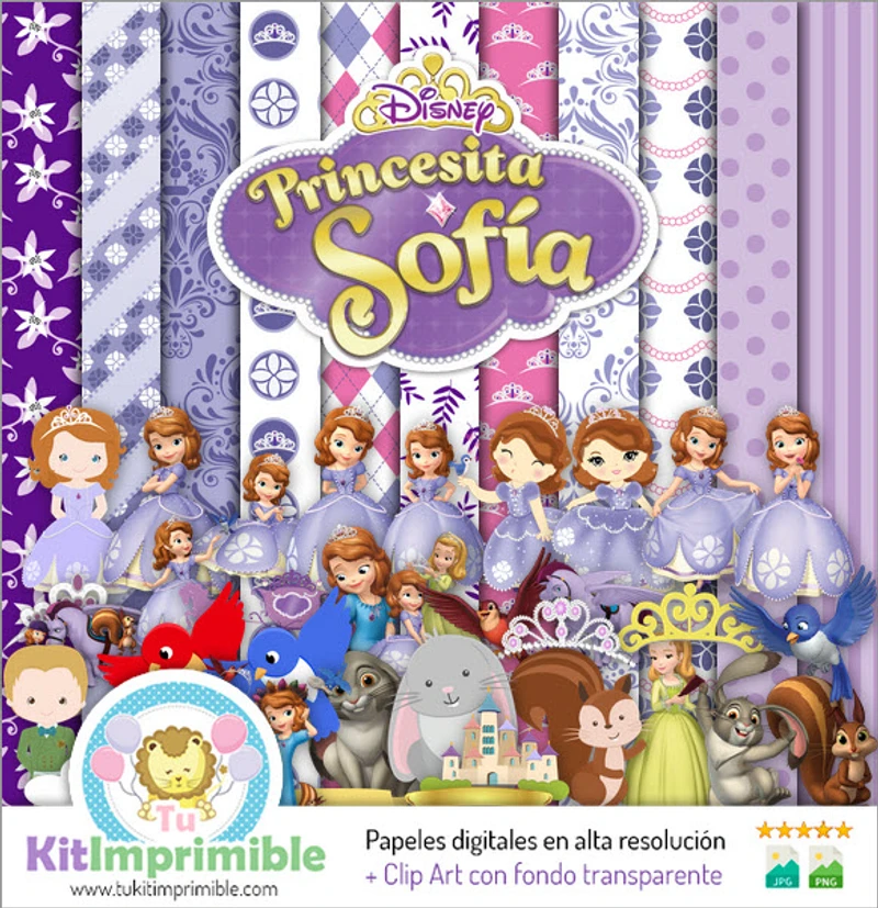 Prinzessin Sofia – Digitale Texturen für Scrapbooking – M3