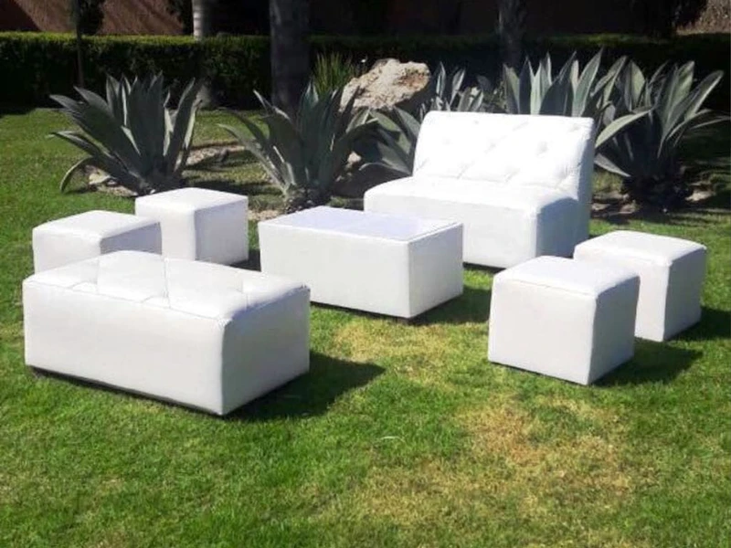Sala Lounge Blanco x 7 con Respaldar