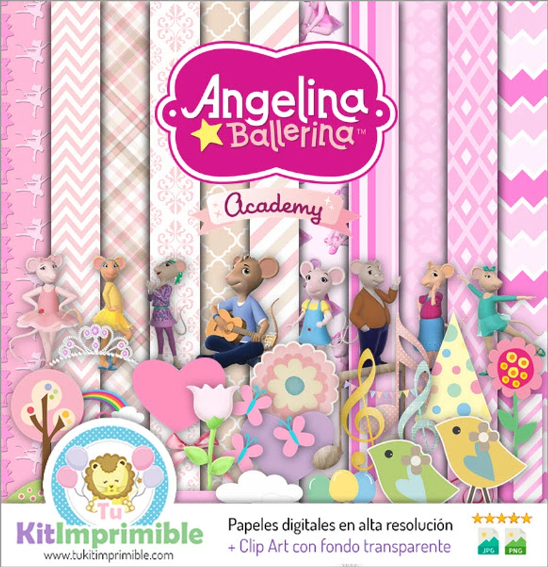 Scrapbook Angellina Ballerina Digital Set Completo Manualidades - M4