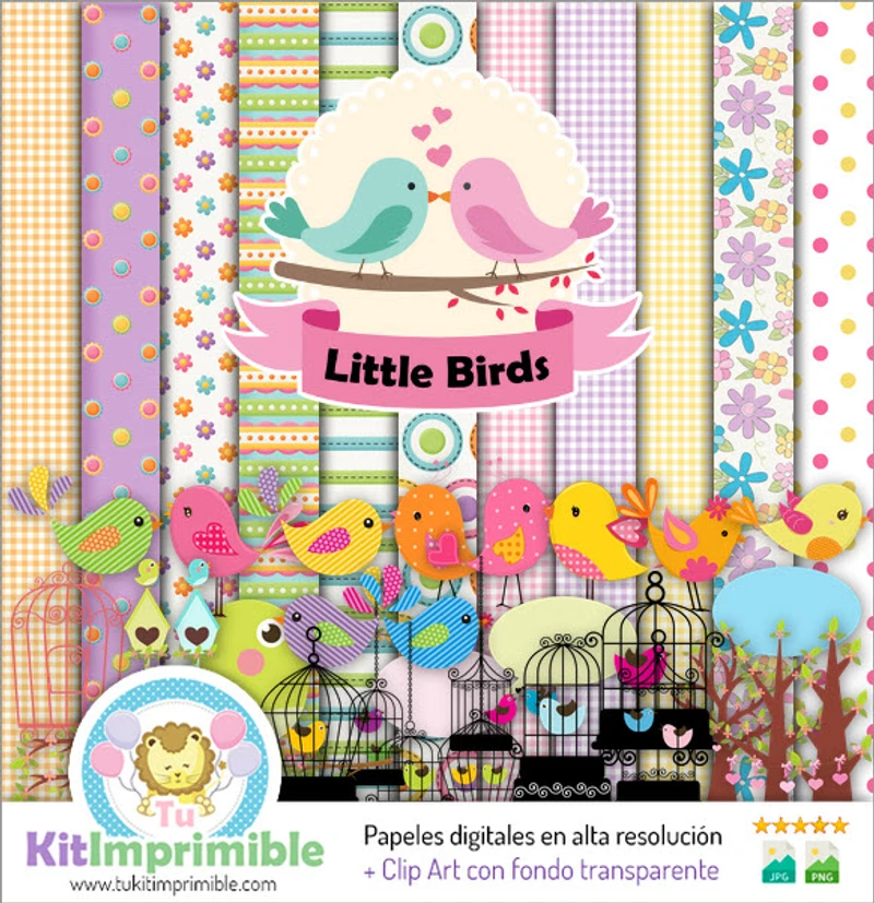 Scrapbook Birds Set completo digitale Artigianato - M4