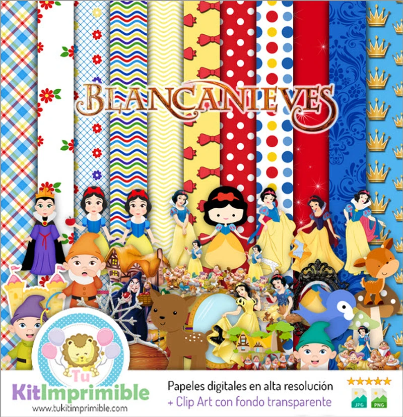 Scrapbook Blanca Nieves Digital Set Completo Manualidades - M4