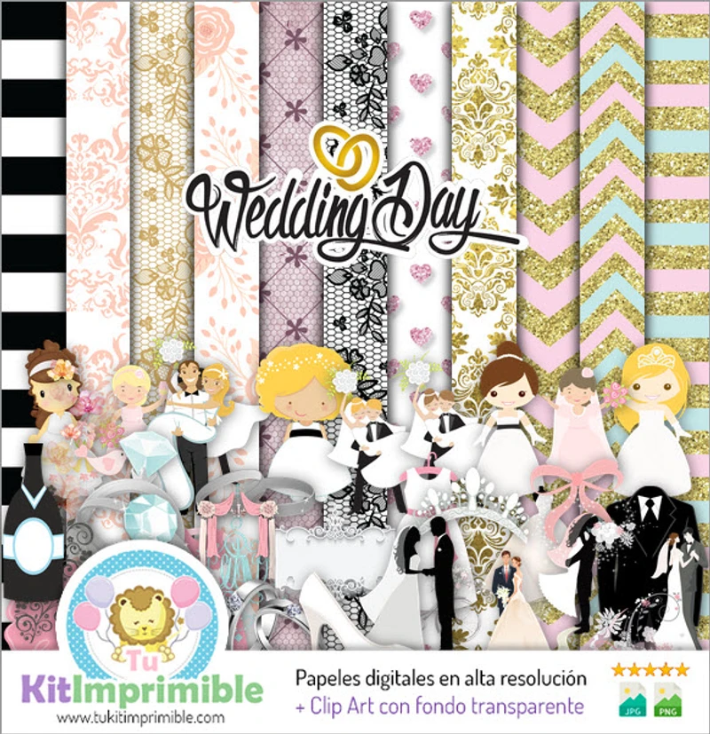 Scrapbook Boda Digital Set Completo Recuerdos - M4