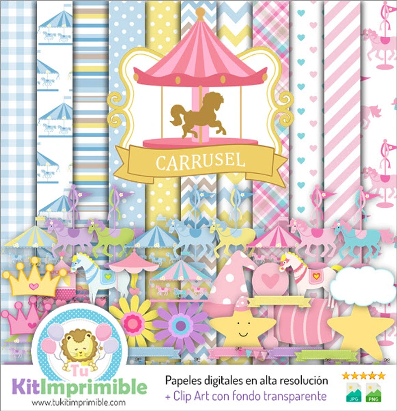 Scrapbook Carrusel Digital Set Completo Manualidades - M4