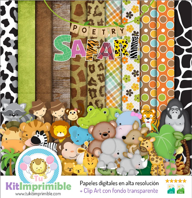 Scrapbook Completo Safari Digital Manualidades - M8