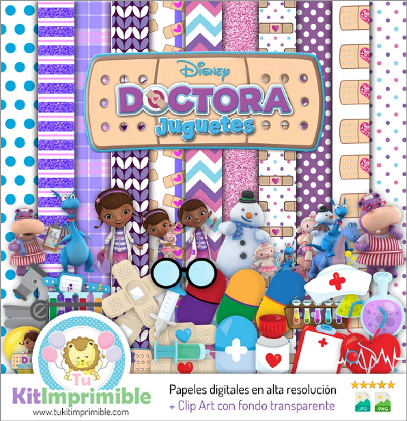 Scrapbook Doctora Juguetes Digital Set Completo - M4