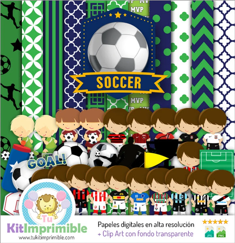 Scrapbook Futbol Digital Set Completo Manualidades - M4