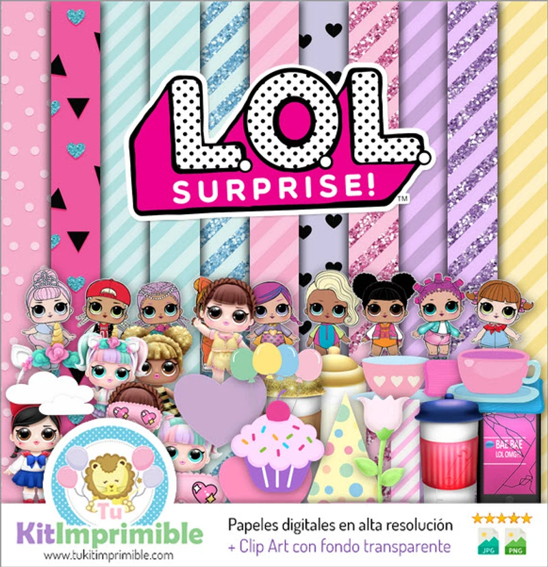 Scrapbook Lol Surprise Digital Set Completo Manualidades - M4