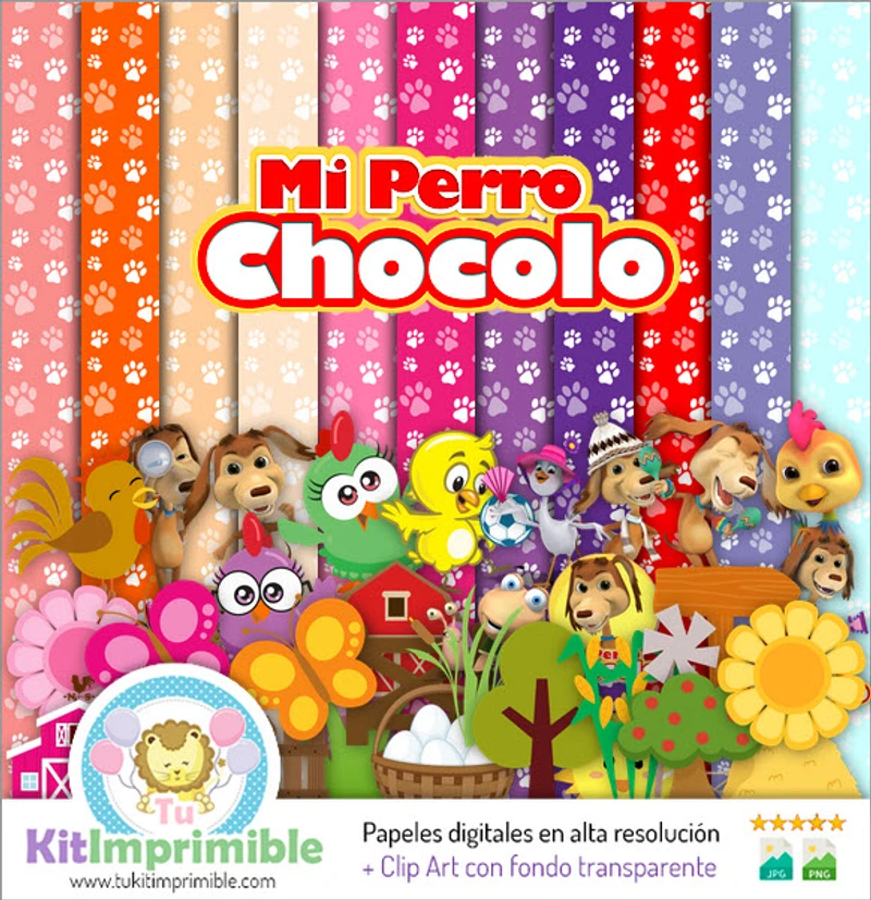 Scrapbook Mi Perro Chocolo Digital Set Completo - M4