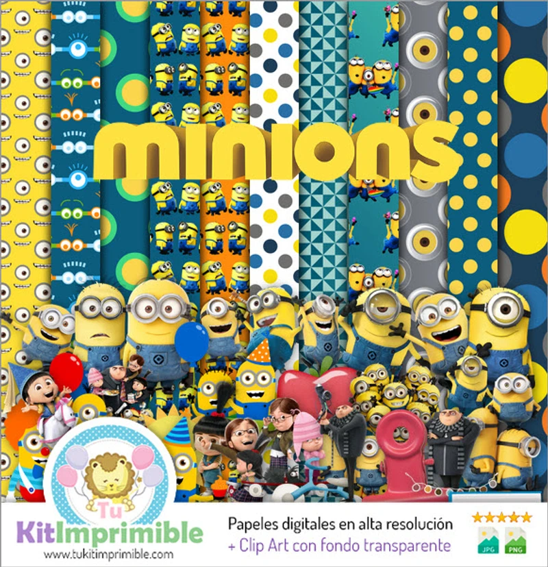 Scrapbook Minions Digital Set Completo Manualidades - M4