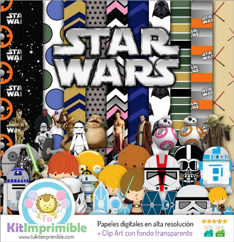 Scrapbook Star Wars Digital Set Completo Crafts - M4