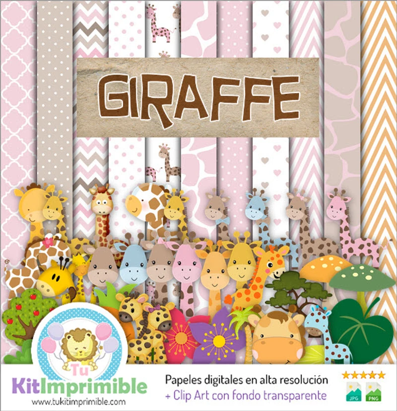 Set completo di album digitale Baby Giraffe Crafts - M4