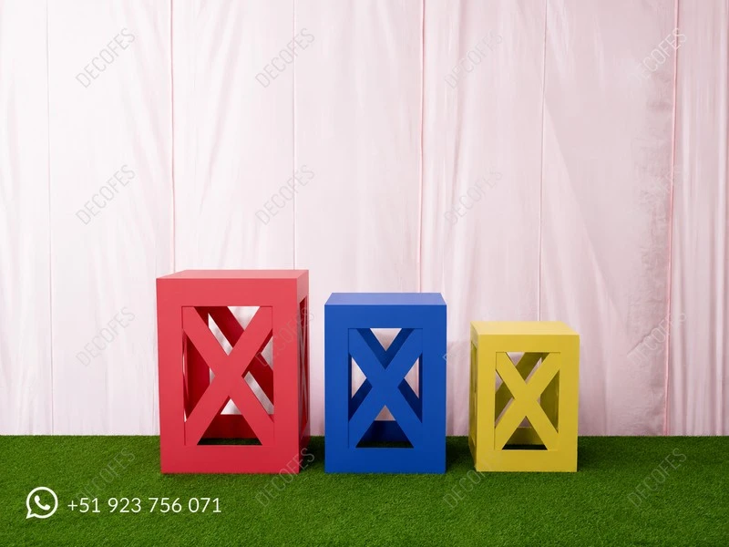 Set De 3 Mesas Cubo Caladas