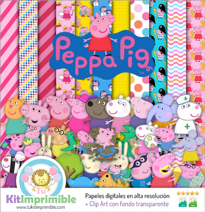 Sfondi decorativi digitali di Peppa Pig - M9