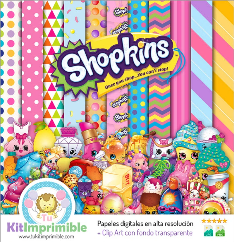 Shopkins Digitales Party-Hintergrund-Kit - M2