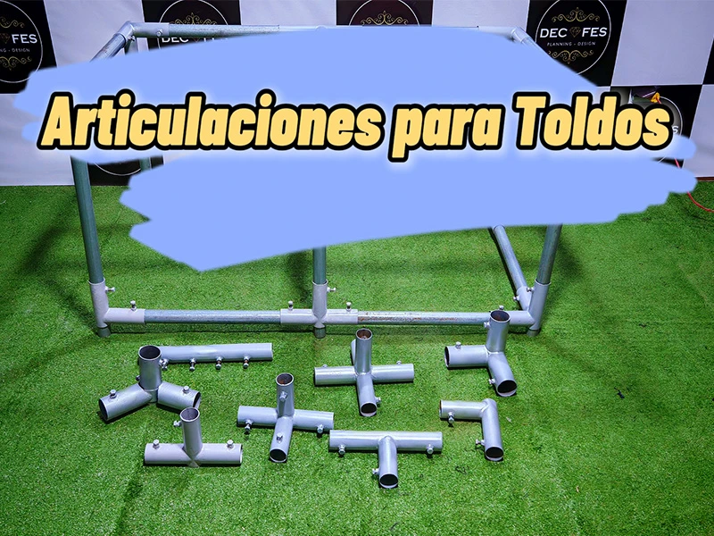 Galería 1 | Suportes de cotovelo ou suportes cruzados para toldos - Curso GRATUITO de decoração para festas e eventos