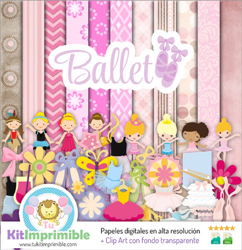 Texturas Ballet Digitales Patrones Scrapbook Elegantes - M3