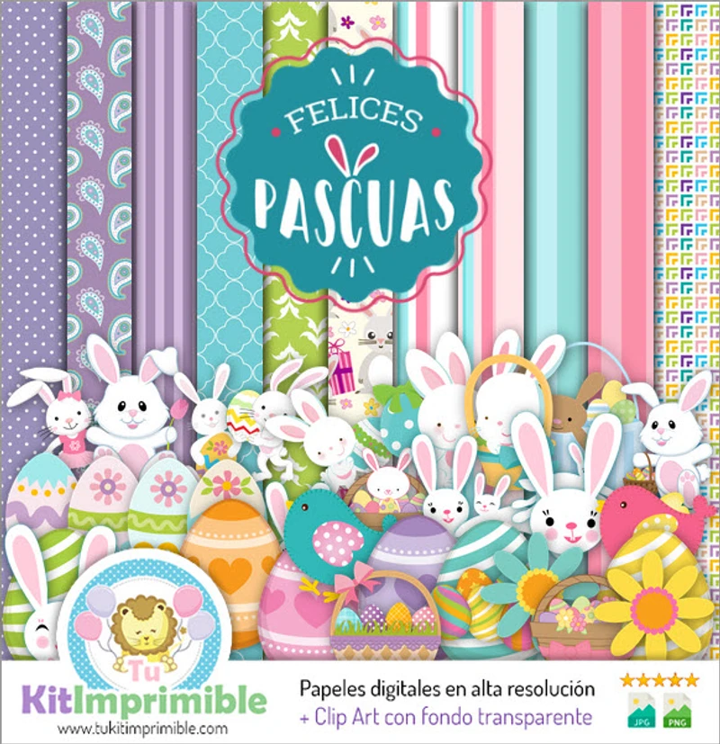 Texturas Conejo de Pascua Digitales Patrones - M3