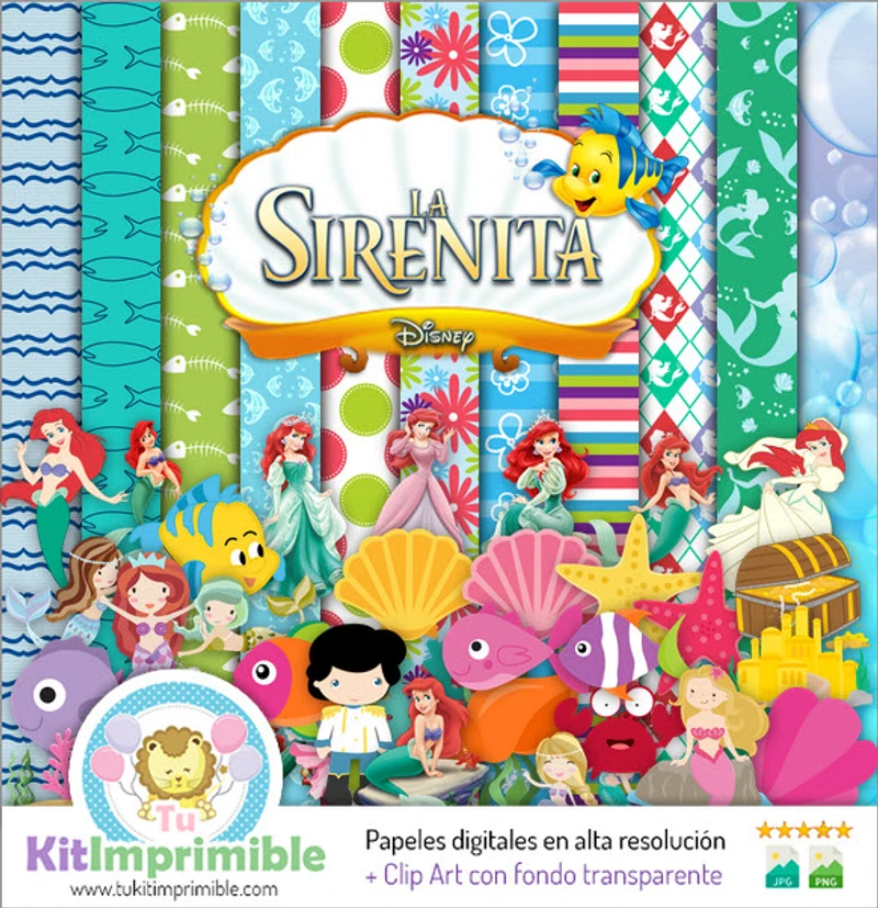 Texturas Creativas La Sirenita Ariel Digital - M7