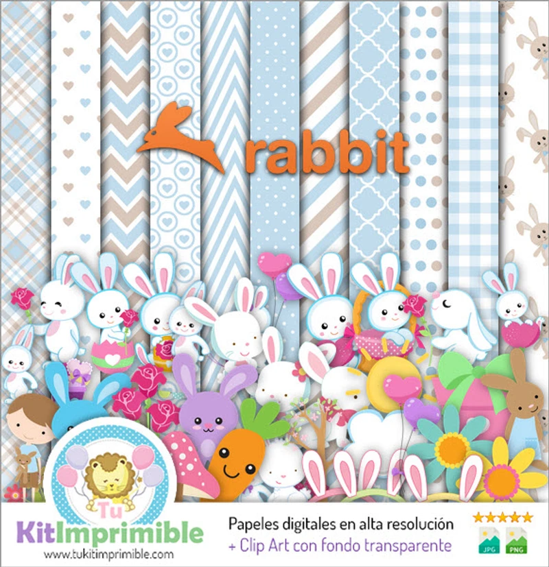 Texturas de coelho digital para scrapbook - M3